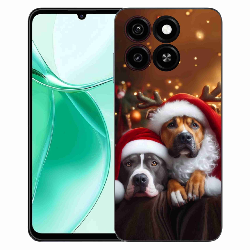 Gelový kryt mmCase na ZTE Blade A35 - vánoční psi