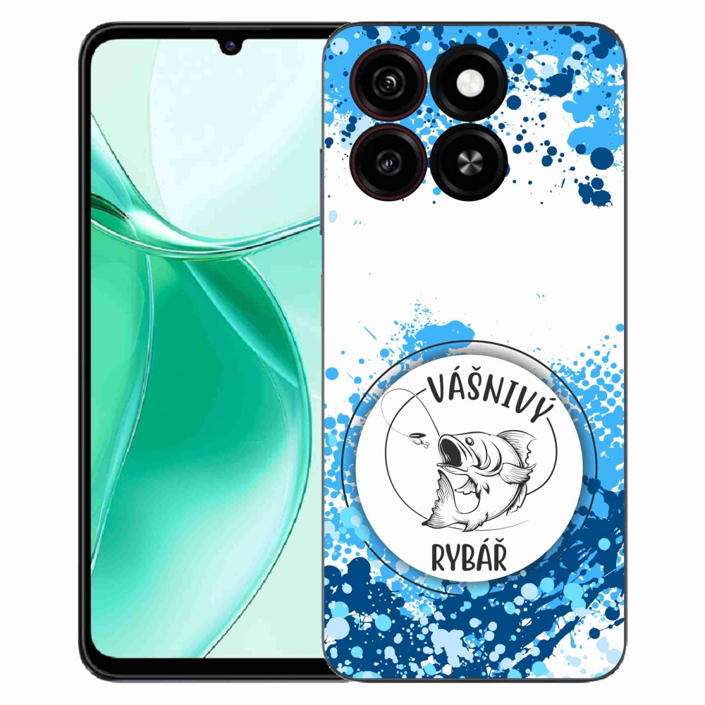 Gelový kryt mmCase na ZTE Blade A35 - vášnivý rybář bílé pozadí