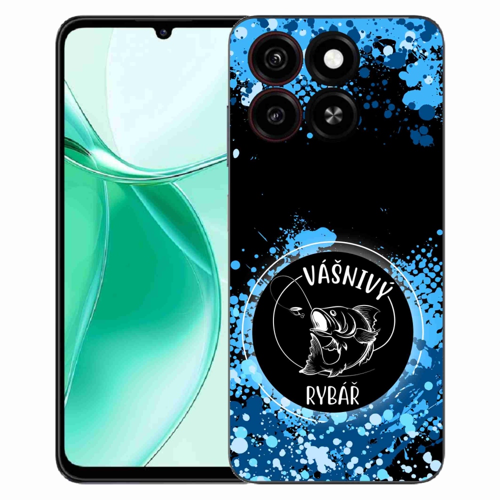 Gelový kryt mmCase na ZTE Blade A35 - vášnivý rybář černé pozadí