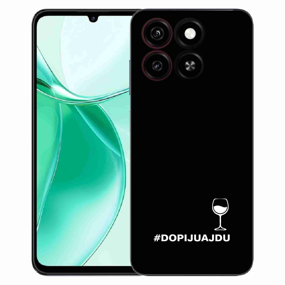 Gelový kryt mmCase na ZTE Blade A35 - vinný motiv černé pozadí