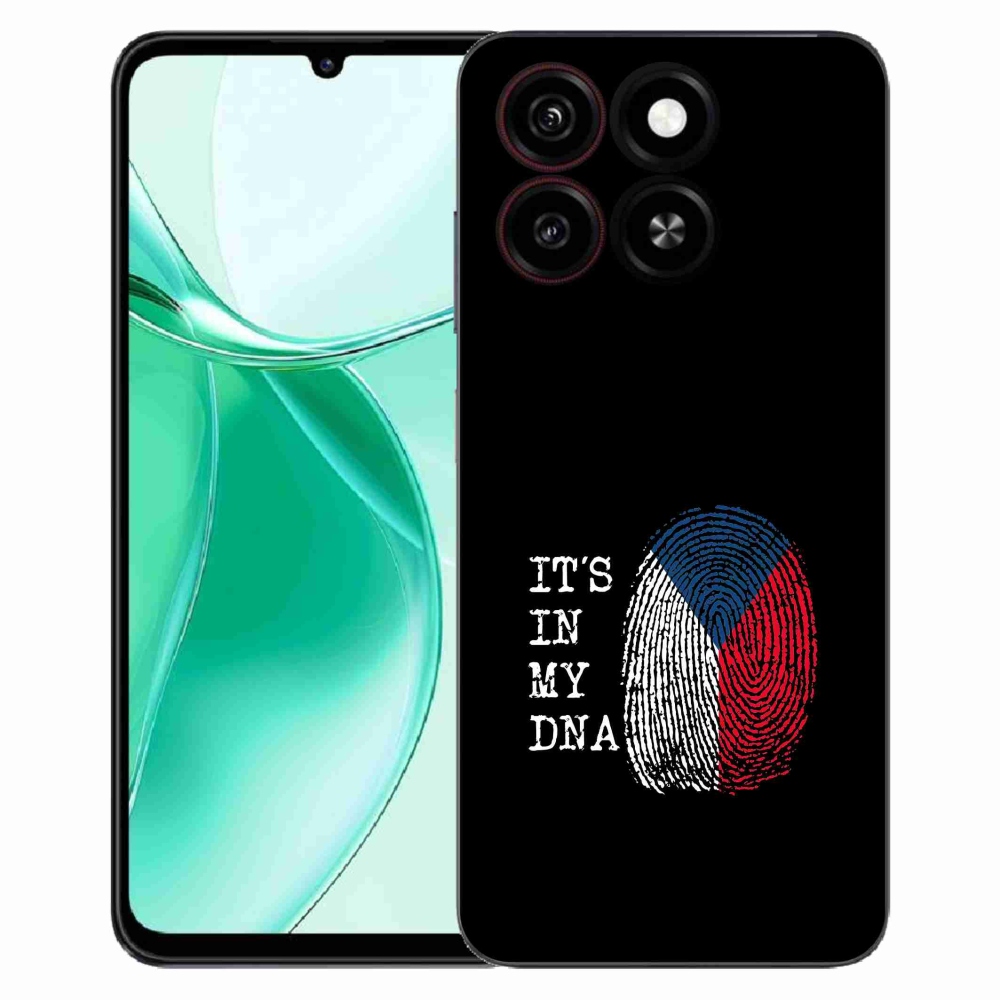 Gelový kryt mmCase na ZTE Blade A35 - vlajka otisk prstu černé pozadí
