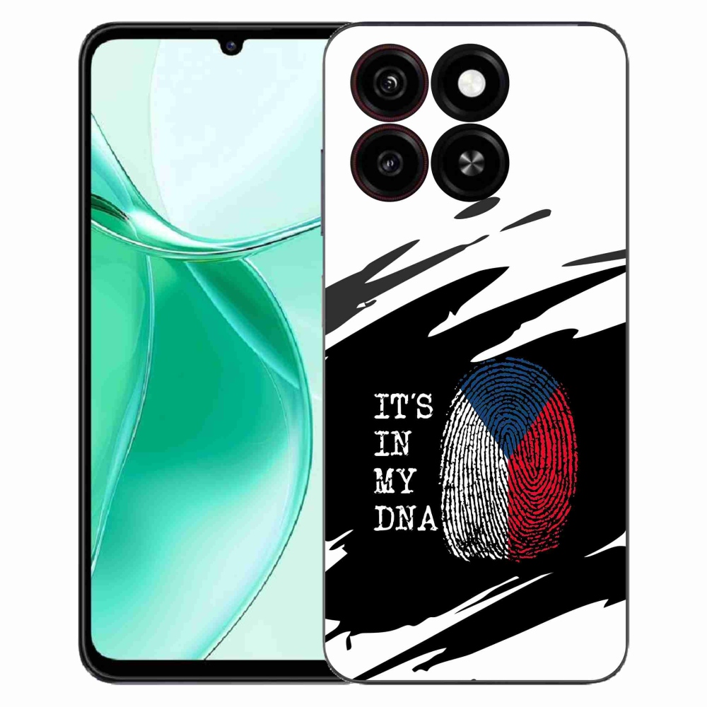 Gelový kryt mmCase na ZTE Blade A35 - vlajka otisk prstu černobílé pozadí