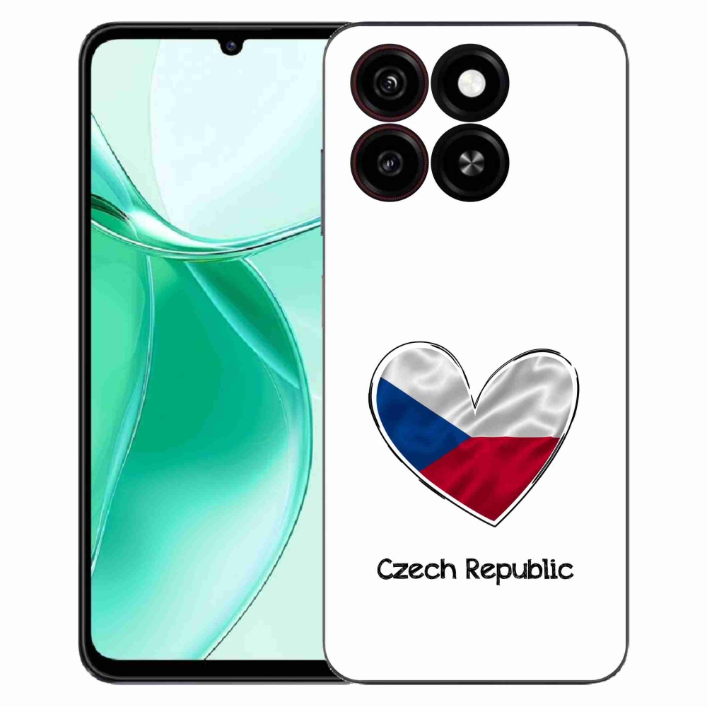 Gelový kryt mmCase na ZTE Blade A35 - vlajka srdce bílé pozadí