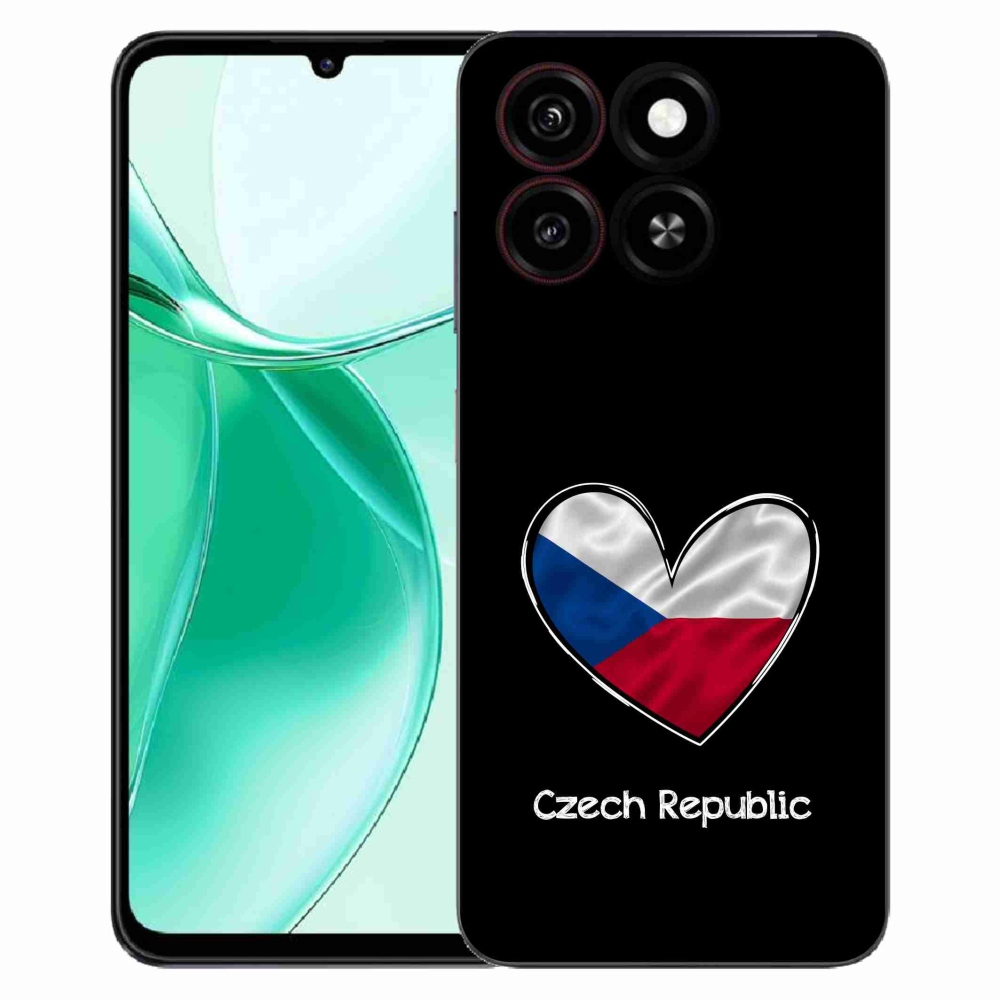 Gelový kryt mmCase na ZTE Blade A35 - vlajka srdce černé pozadí