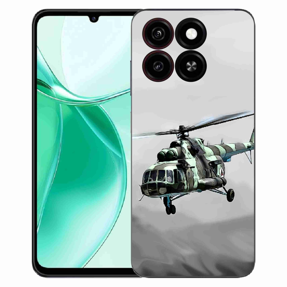Gelový kryt mmCase na ZTE Blade A35 - vojenský vrtulník