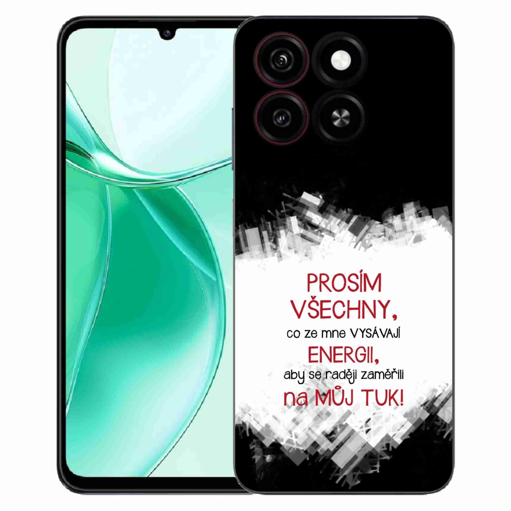 Gelový kryt mmCase na ZTE Blade A35 - vtipný text 1 červený