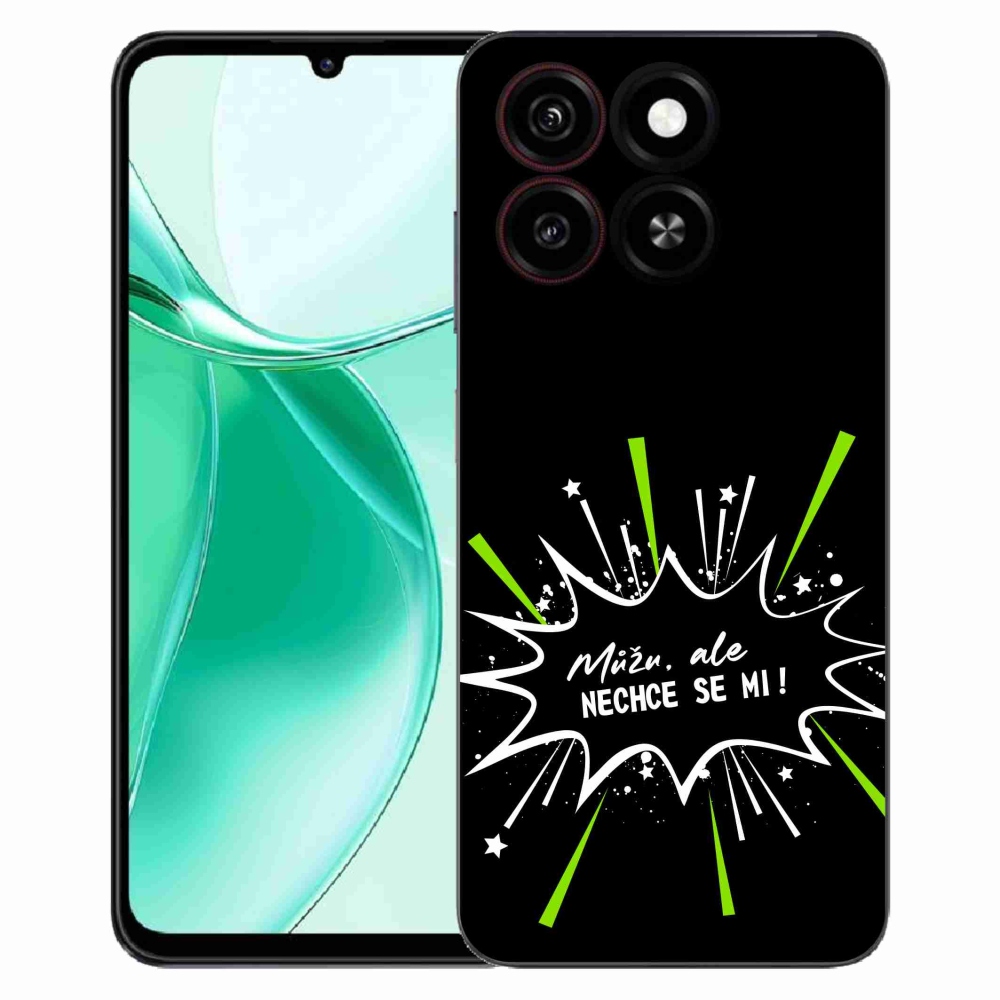 Gelový kryt mmCase na ZTE Blade A35 - vtipný text 11 černé pozadí