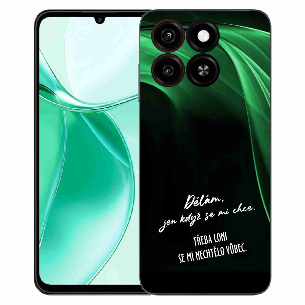 Gelový kryt mmCase na ZTE Blade A35 - vtipný text 12 černé pozadí