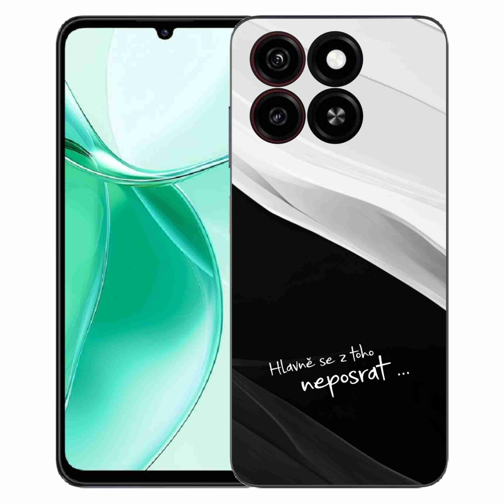 Gelový kryt mmCase na ZTE Blade A35 - vtipný text 13 černobílé pozadí