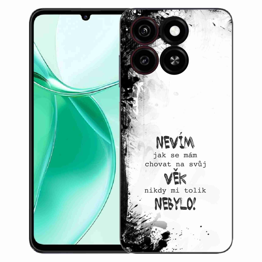 Gelový kryt mmCase na ZTE Blade A35 - vtipný text 14 bílé pozadí