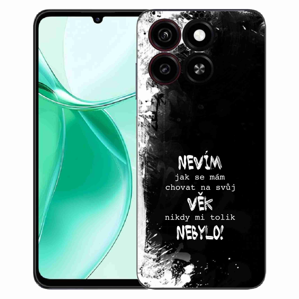 Gelový kryt mmCase na ZTE Blade A35 - vtipný text 14 černé pozadí