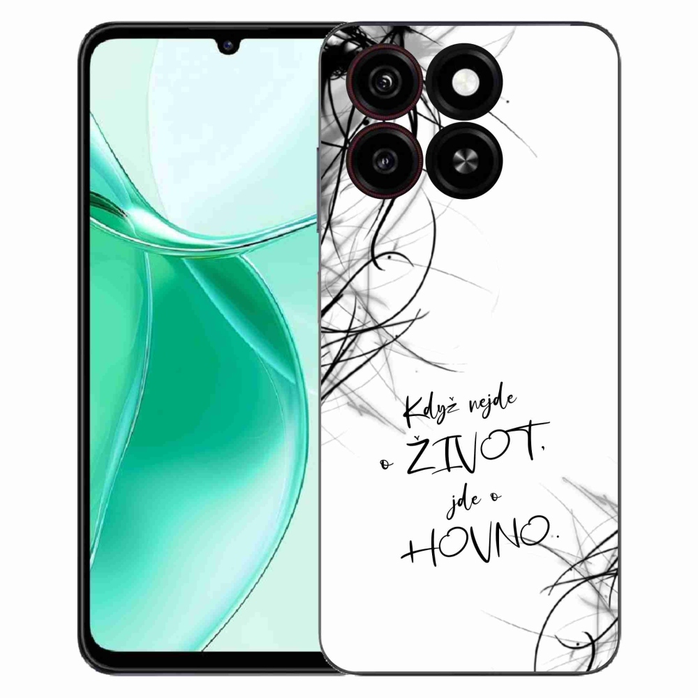 Gelový kryt mmCase na ZTE Blade A35 - vtipný text 16 bílé pozadí