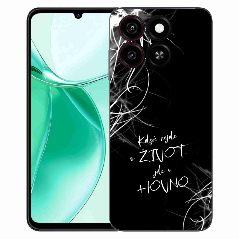 Gelový kryt mmCase na ZTE Blade A35 - vtipný text 16 černé pozadí