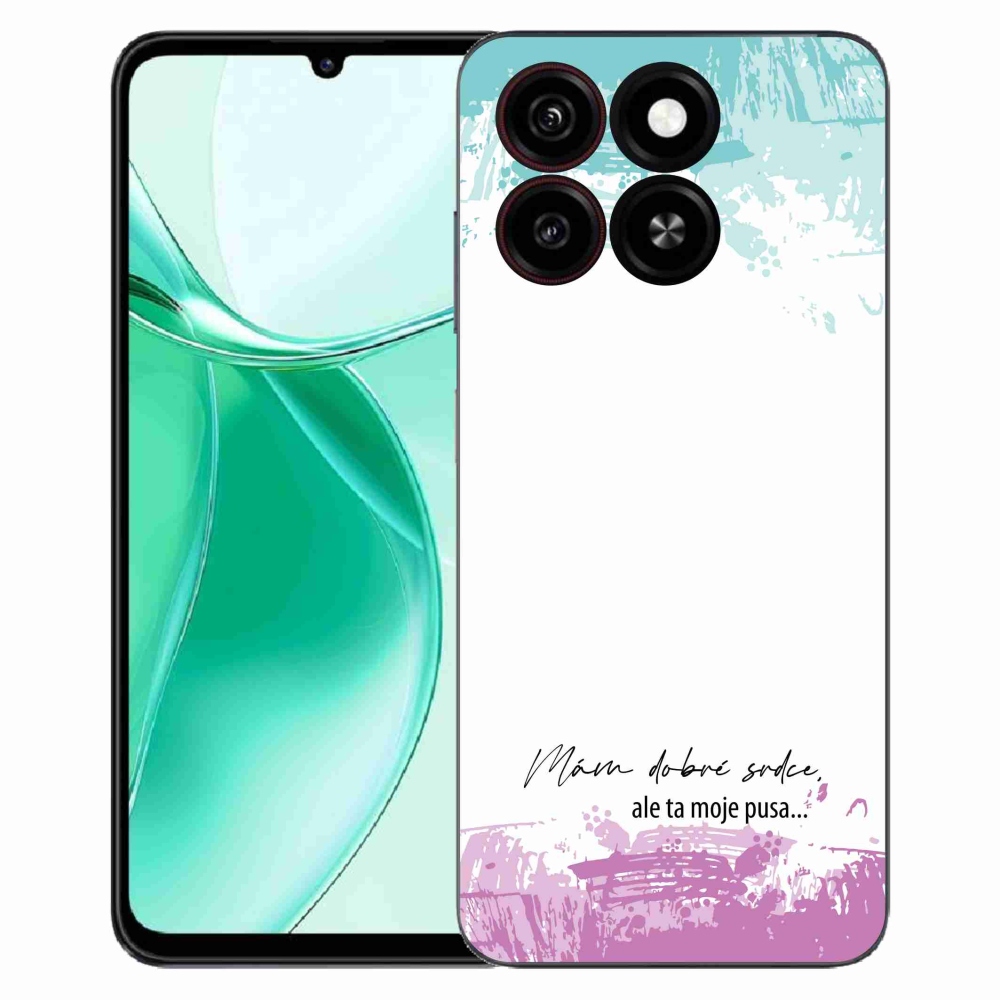 Gelový kryt mmCase na ZTE Blade A35 - vtipný text 3 bílé pozadí