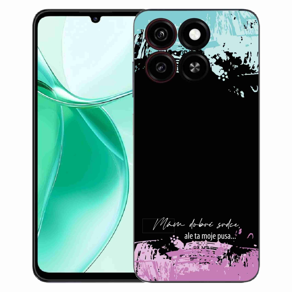 Gelový kryt mmCase na ZTE Blade A35 - vtipný text 3 černé pozadí