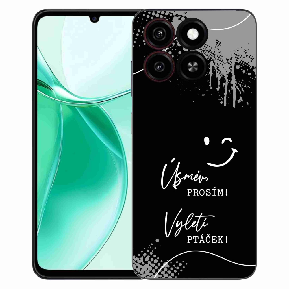 Gelový kryt mmCase na ZTE Blade A35 - vtipný text 4 černé pozadí