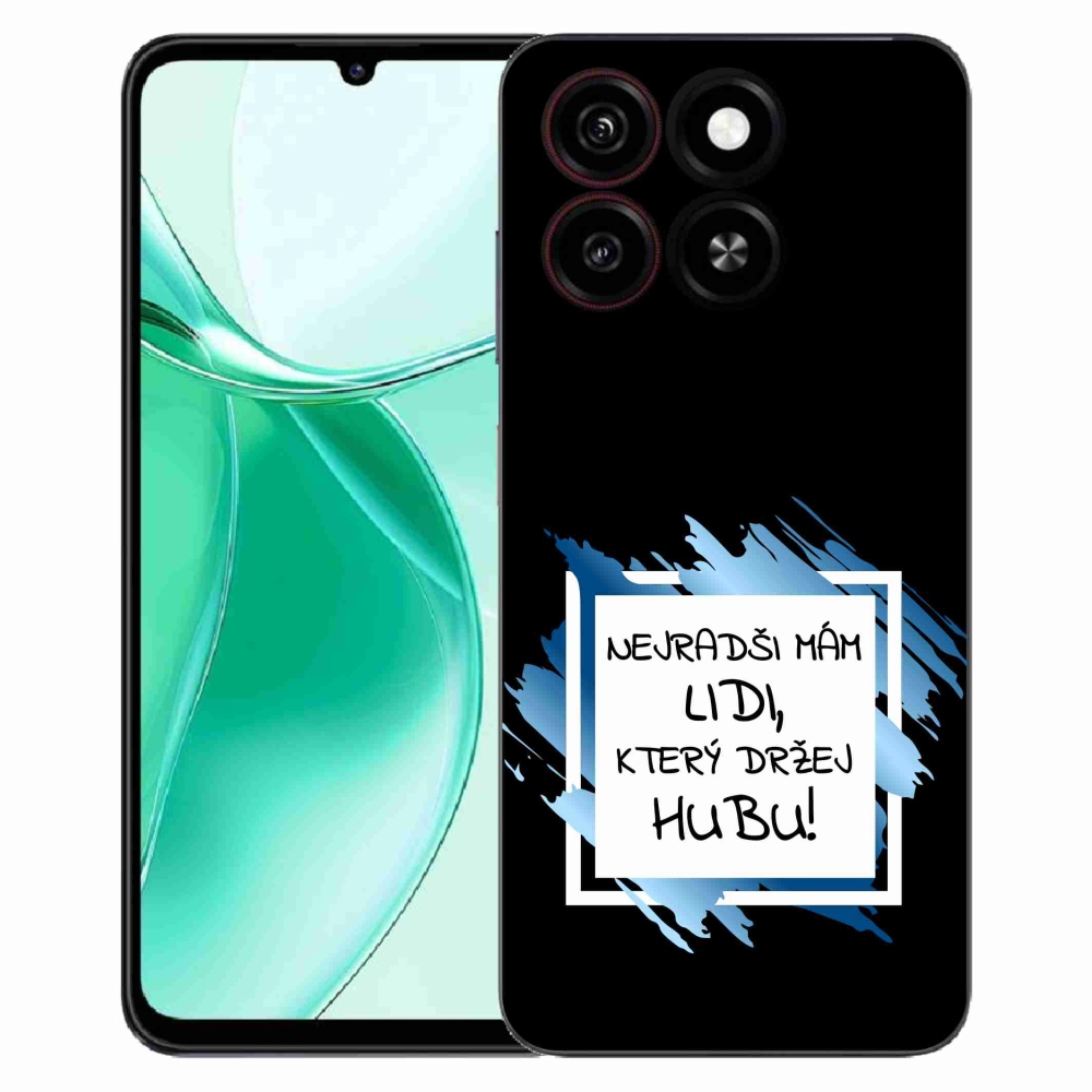 Gelový kryt mmCase na ZTE Blade A35 - vtipný text 7 bíločerné pozadí