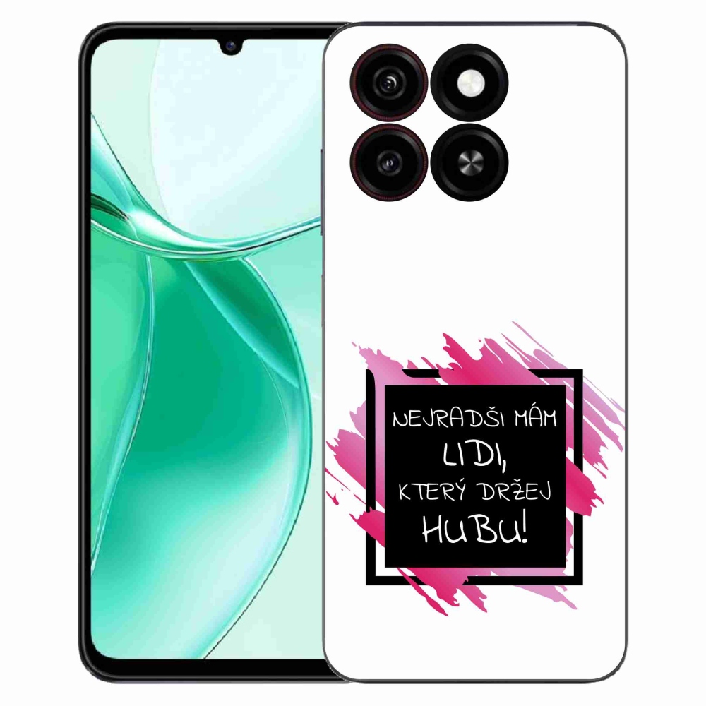 Gelový kryt mmCase na ZTE Blade A35 - vtipný text 7 černobílé pozadí