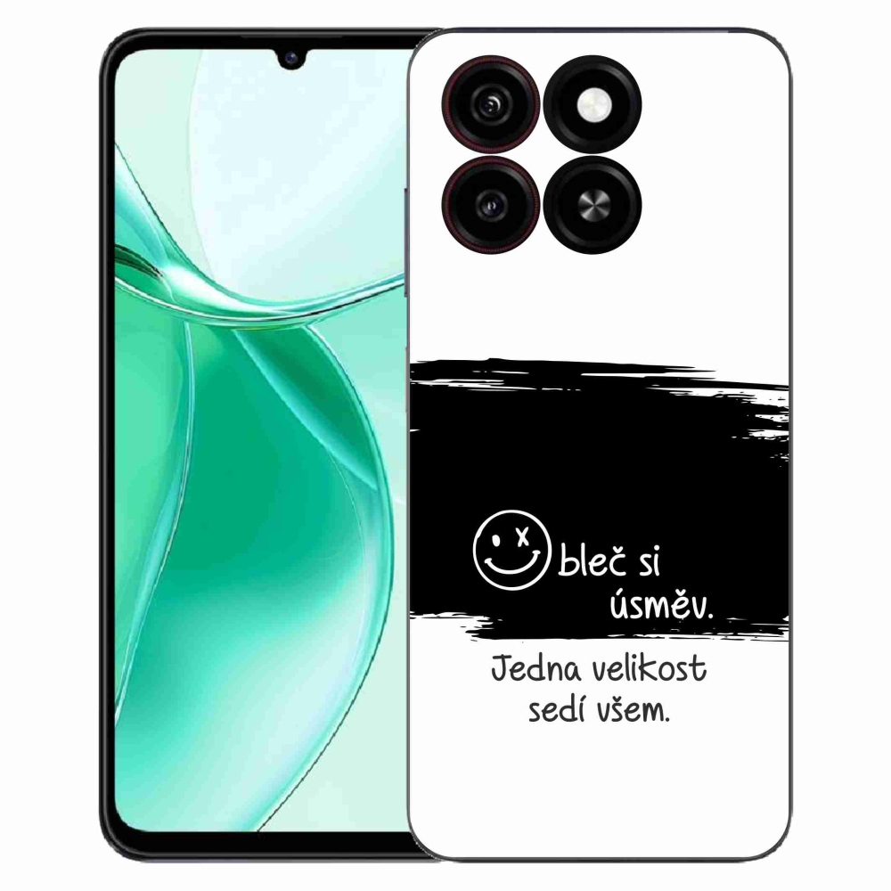 Gelový kryt mmCase na ZTE Blade A35 - vtipný text 8 černobílé pozadí