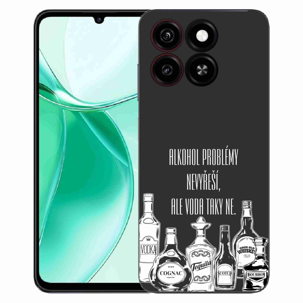 Gelový kryt mmCase na ZTE Blade A35 - vtipný text černé pozadí