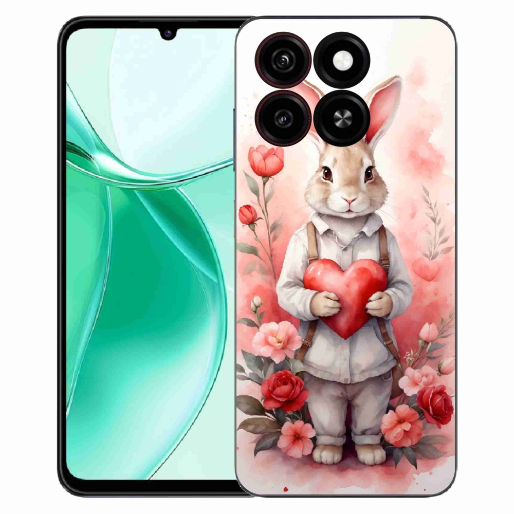 Gelový kryt mmCase na ZTE Blade A35 - zajíc se srdíčkem