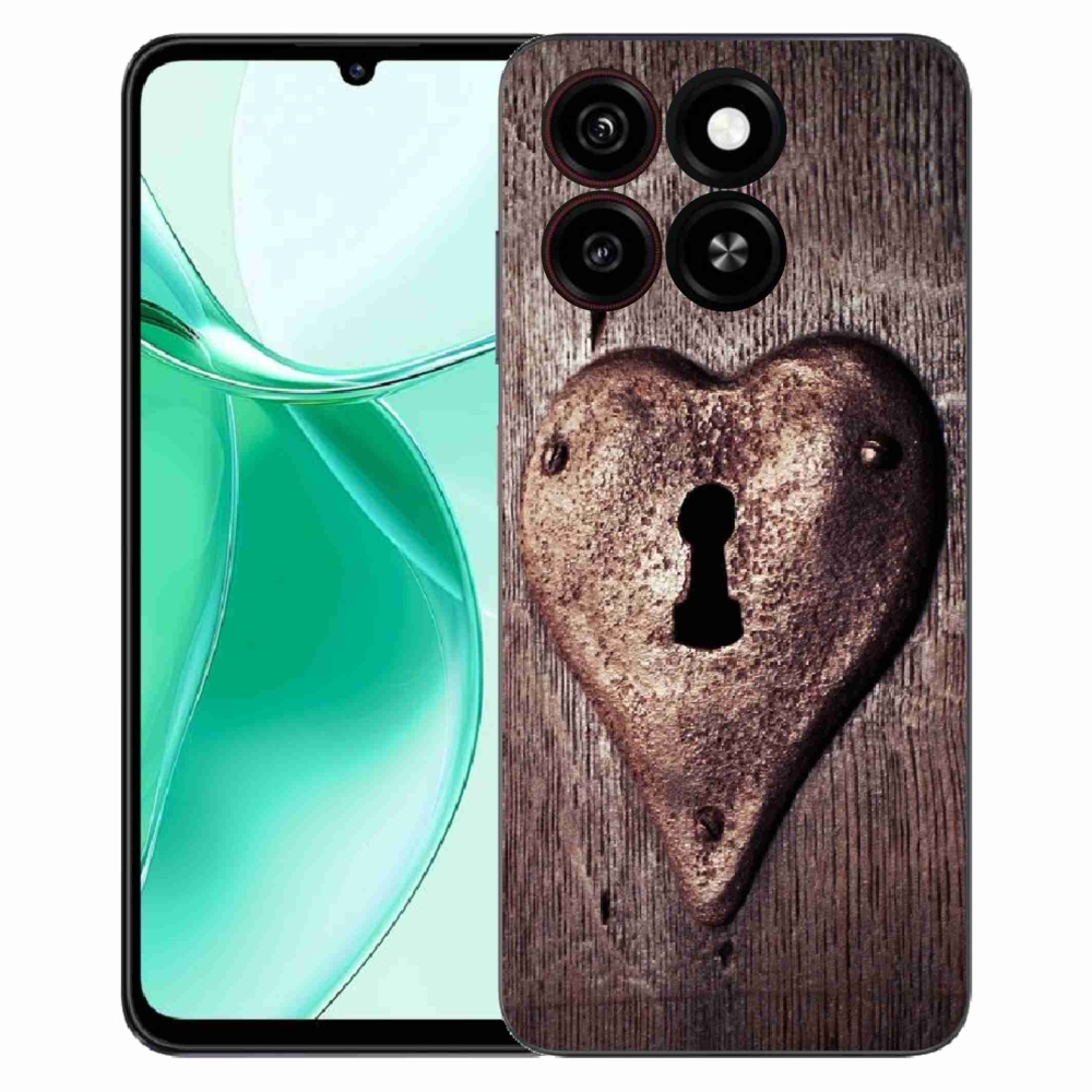 Gelový kryt mmCase na ZTE Blade A35 - zámek ve tvaru srdce