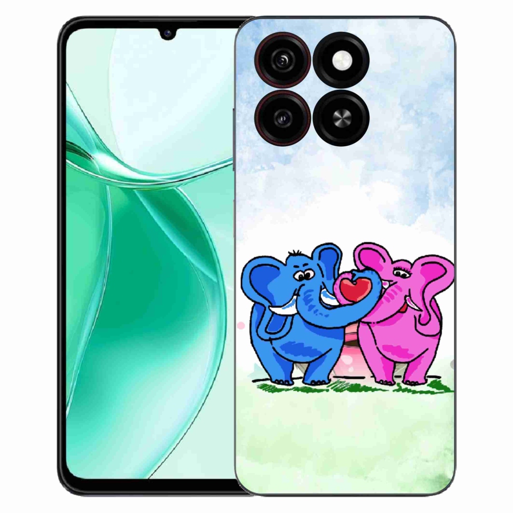 Gelový kryt mmCase na ZTE Blade A35 - zamilovaní sloni