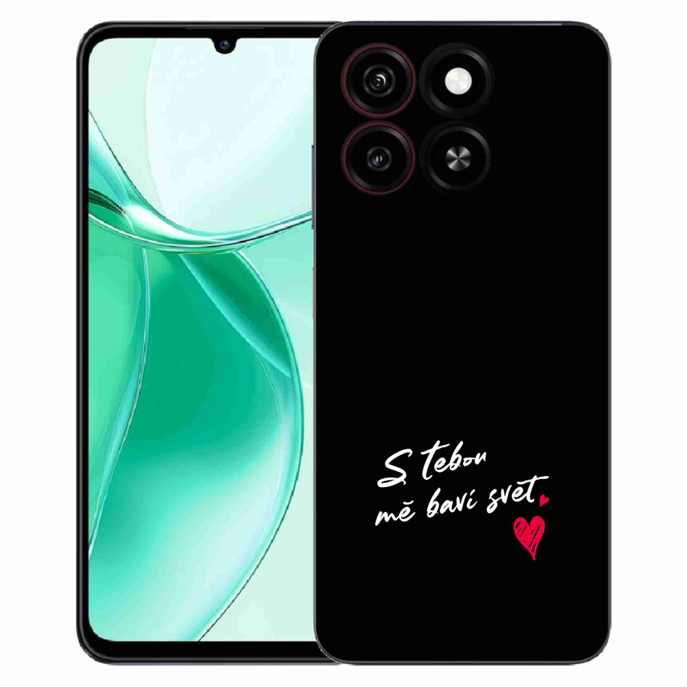 Gelový kryt mmCase na ZTE Blade A35 - zamilovaný text 1 černé pozadí