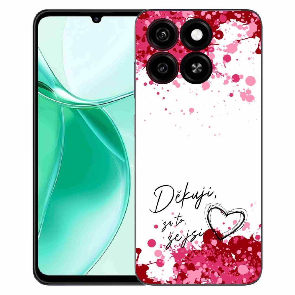 Gelový kryt mmCase na ZTE Blade A35 - zamilovaný text 2 bílé pozadí