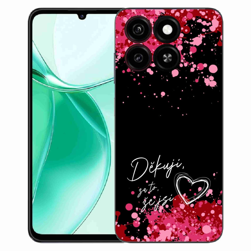 Gelový kryt mmCase na ZTE Blade A35 - zamilovaný text 2 černé pozadí