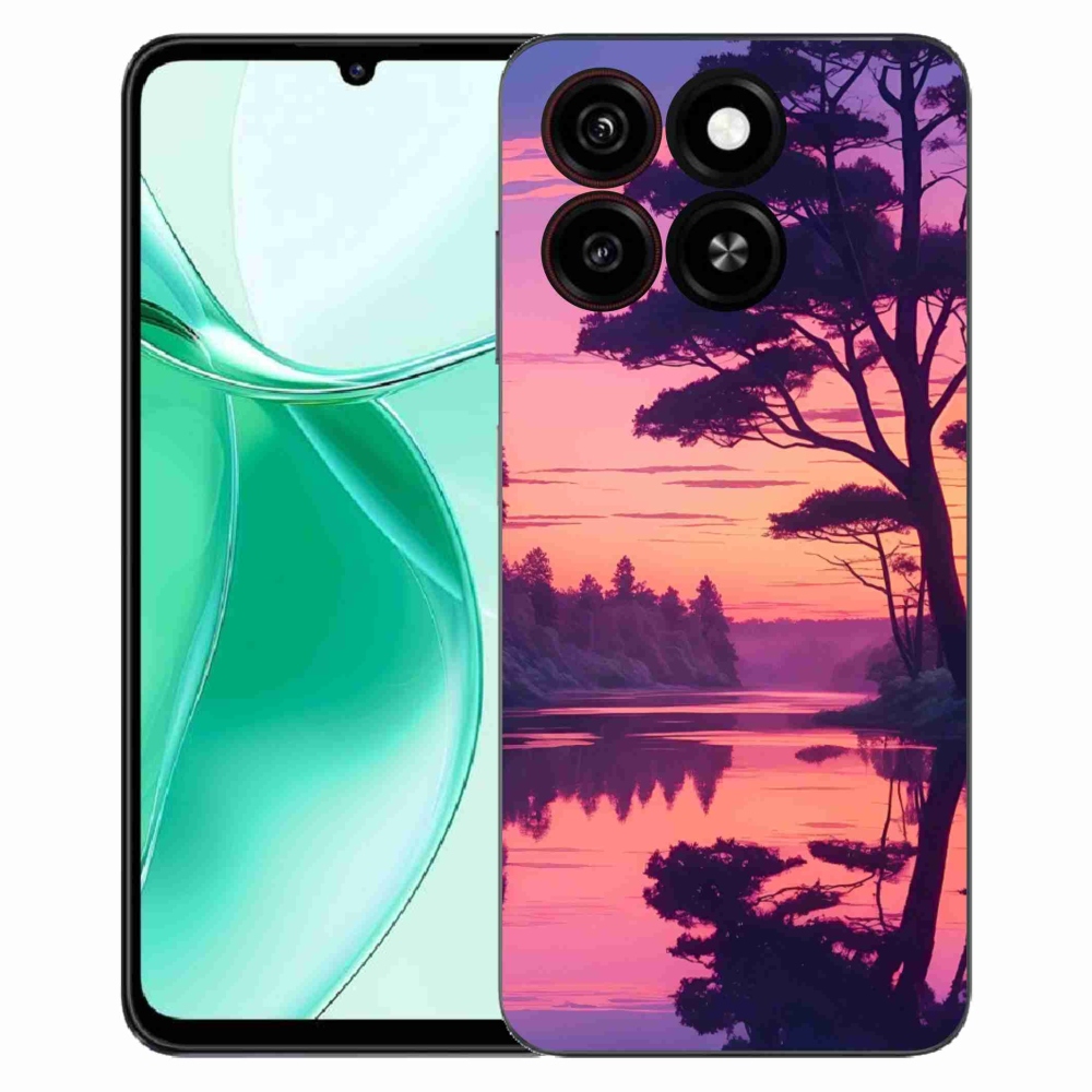 Gelový kryt mmCase na ZTE Blade A35 - západ slunce nad jezerem