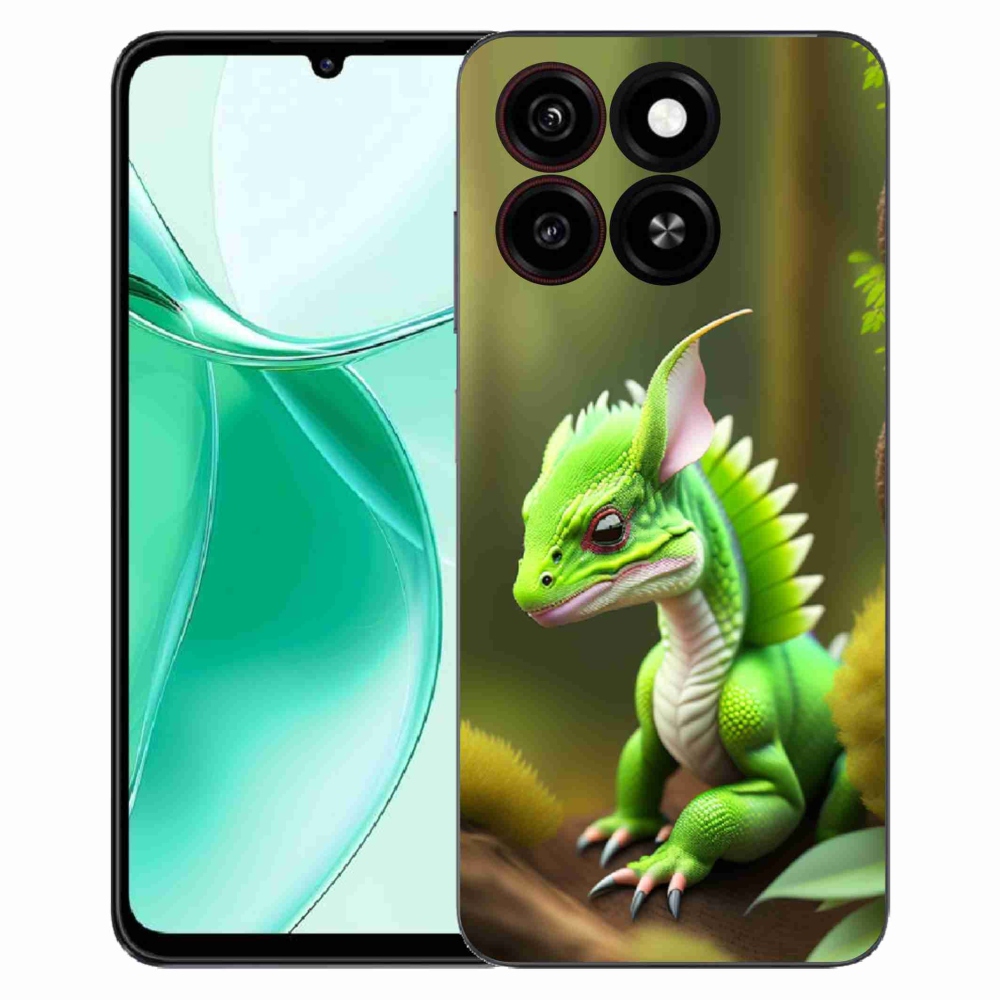 Gelový kryt mmCase na ZTE Blade A35 - zelený dráček