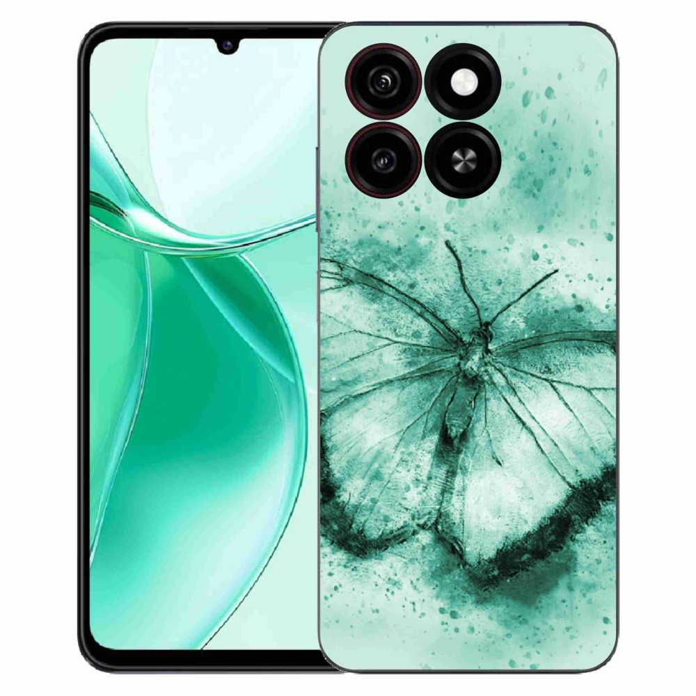 Gelový kryt mmCase na ZTE Blade A35 - zelený motýl