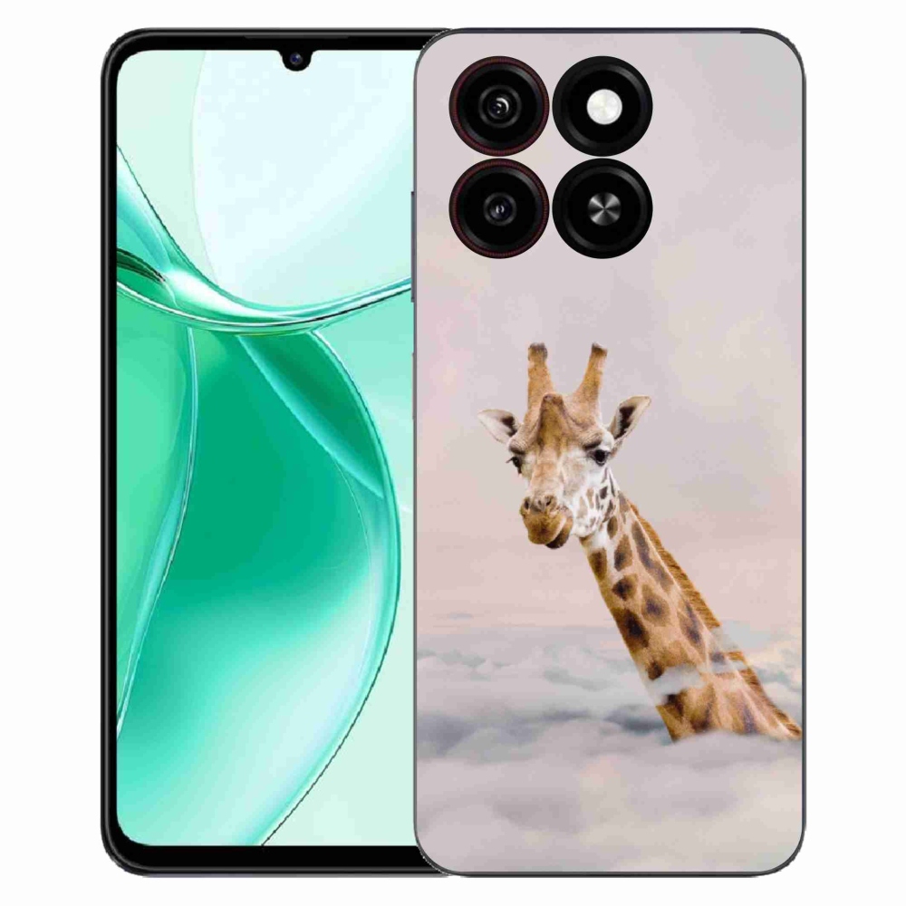 Gelový kryt mmCase na ZTE Blade A35 - žirafa v oblacích