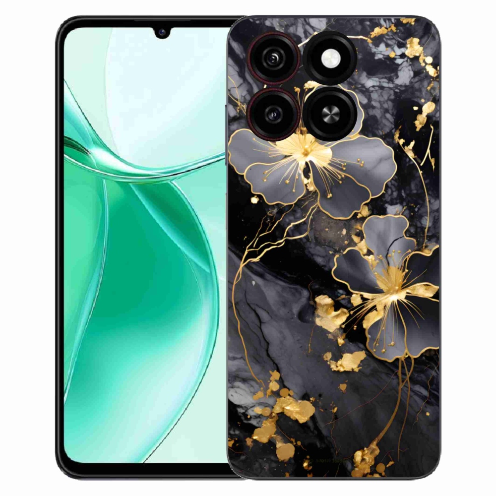Gelový kryt mmCase na ZTE Blade A35 - zlaté květy