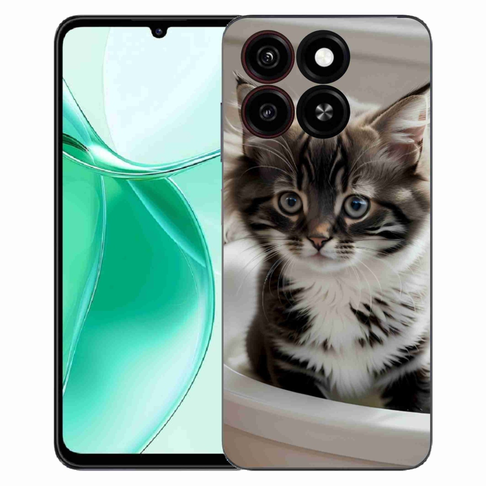 Gelový kryt mmCase na ZTE Blade A35 - zvědavé kotě