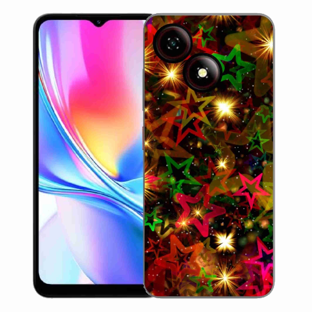 Gelový kryt mmCase na ZTE Blade A35E - barevné hvězdičky