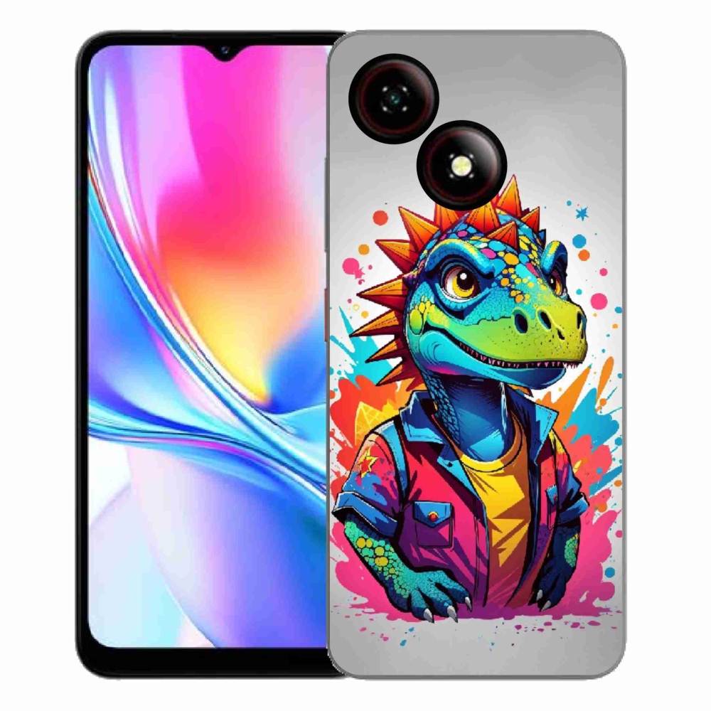 Gelový kryt mmCase na ZTE Blade A35E - barevný dinosaurus