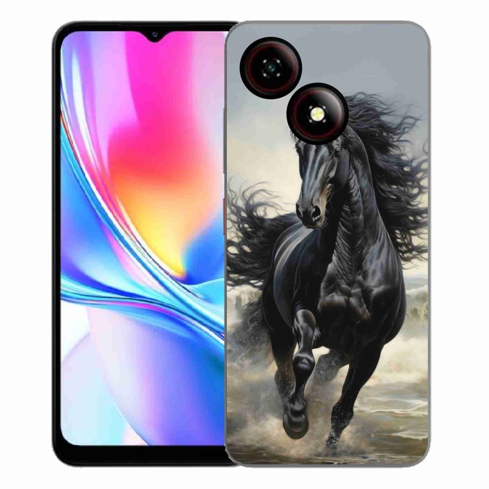 Gelový kryt mmCase na ZTE Blade A35E - běžící černý kůň