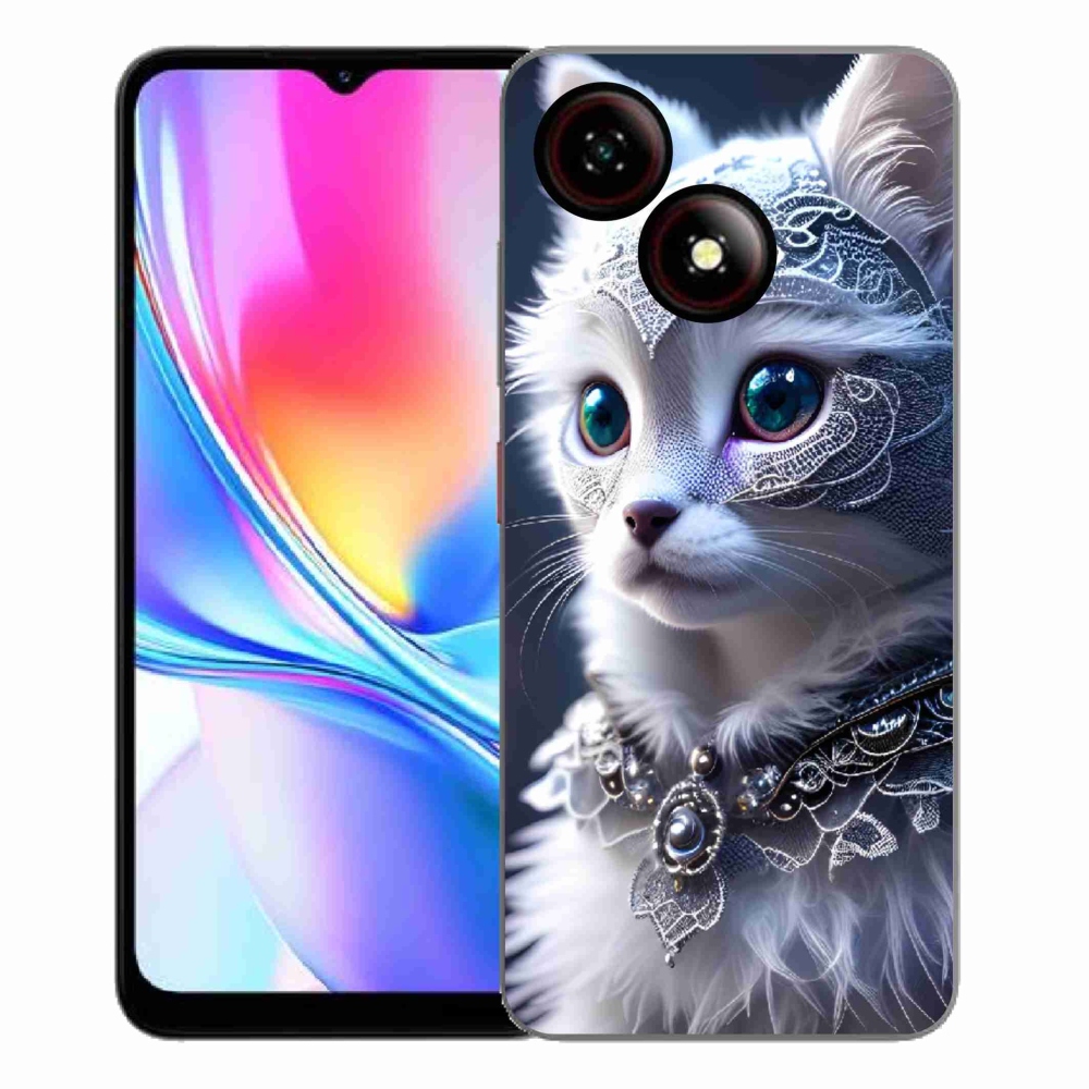 Gelový kryt mmCase na ZTE Blade A35E - bílá kočka