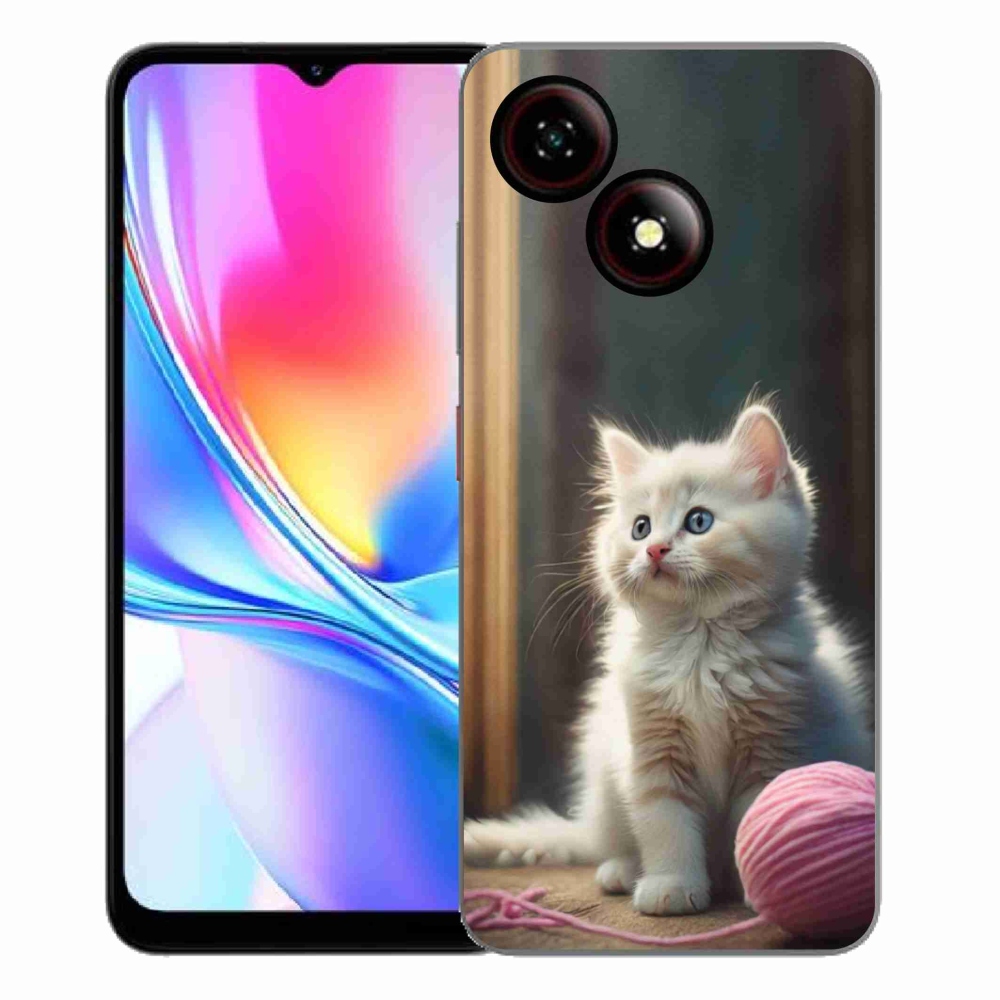 Gelový kryt mmCase na ZTE Blade A35E - bílé kotě 2