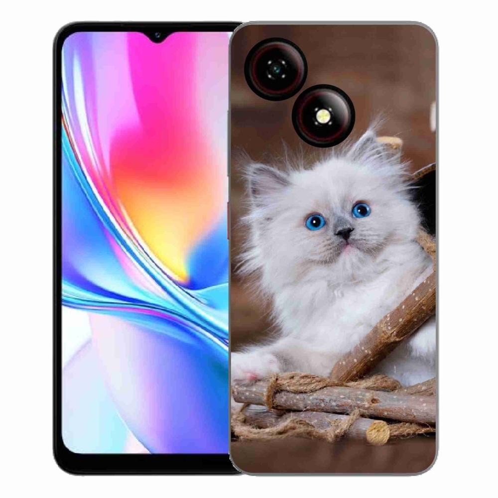 Gelový kryt mmCase na ZTE Blade A35E - bílé kotě