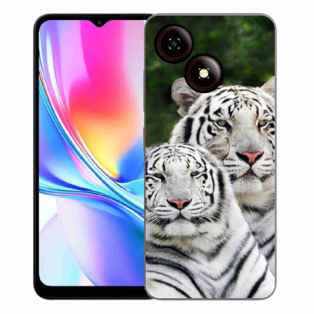 Gelový kryt mmCase na ZTE Blade A35E - bílí tygři