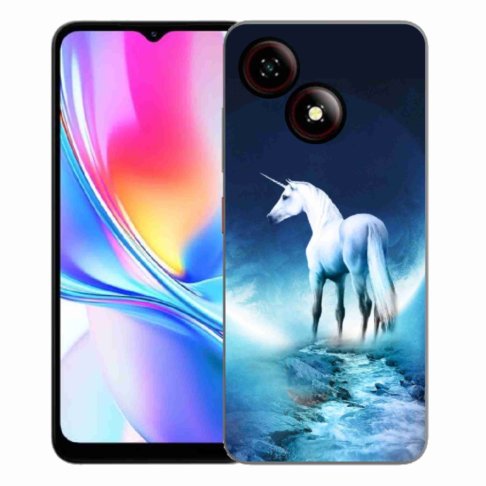 Gelový kryt mmCase na ZTE Blade A35E - bílý jednorožec