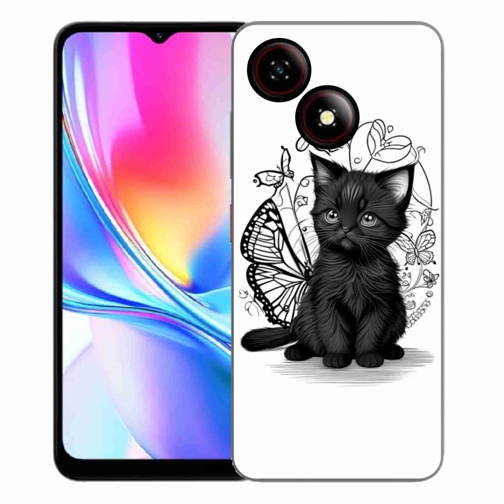 Gelový kryt mmCase na ZTE Blade A35E - černé kotě