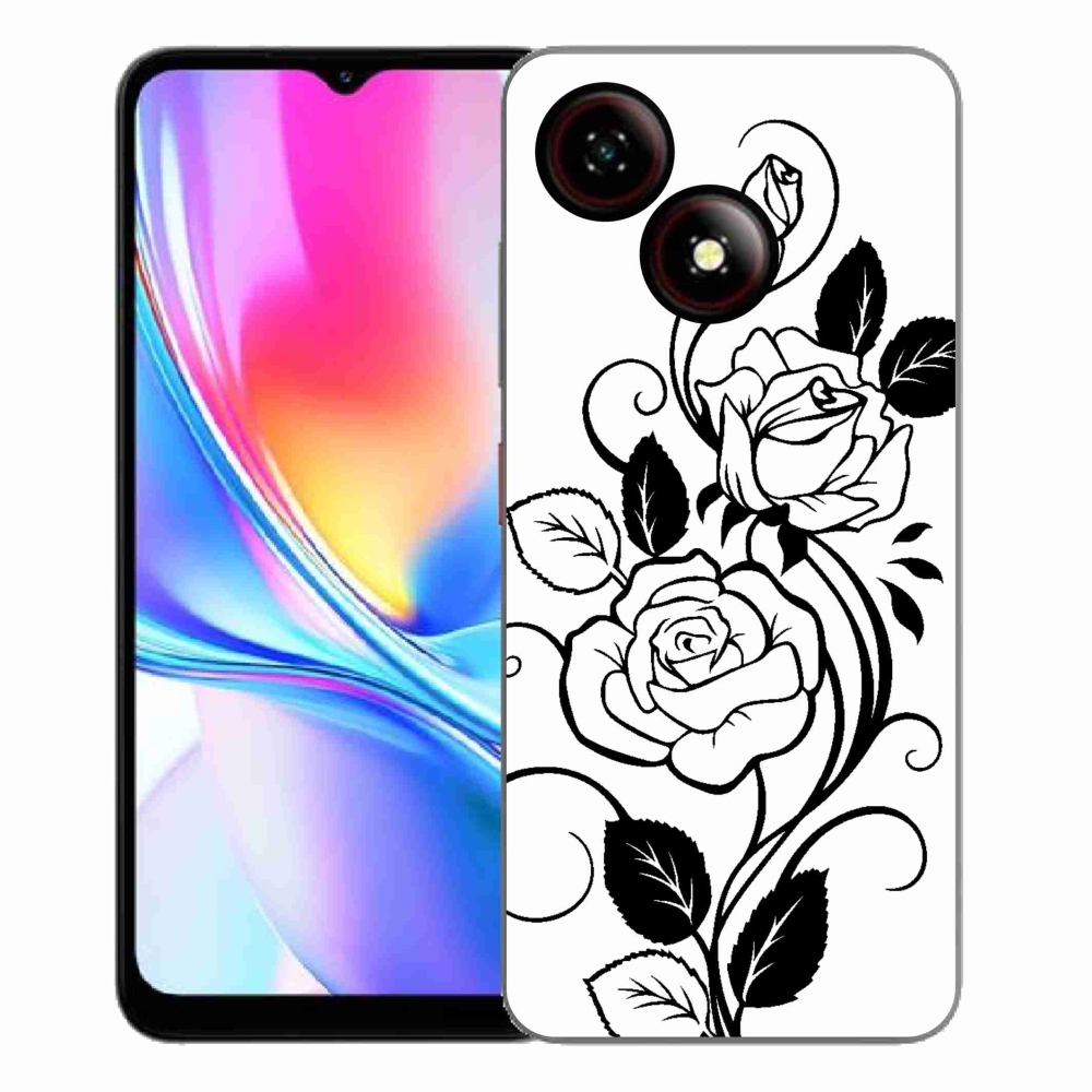 Gelový kryt mmCase na ZTE Blade A35E - černobílá růže