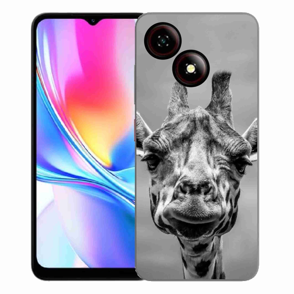Gelový kryt mmCase na ZTE Blade A35E - černobílá žirafa