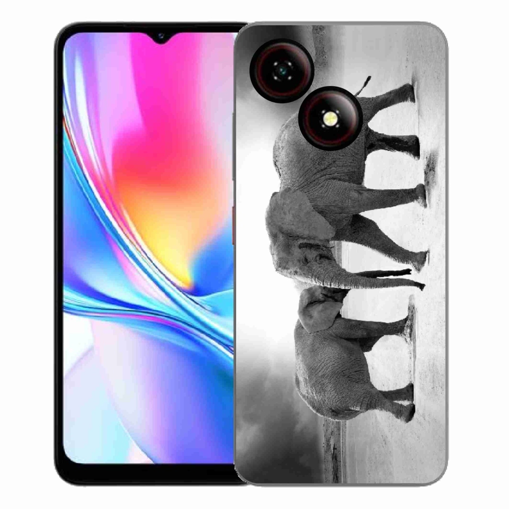 Gelový kryt mmCase na ZTE Blade A35E - černobílí sloni