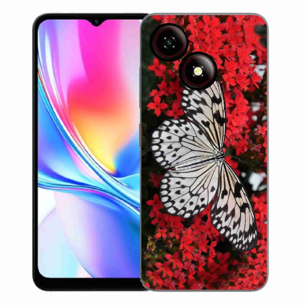 Gelový kryt mmCase na ZTE Blade A35E - černobílý motýl 1