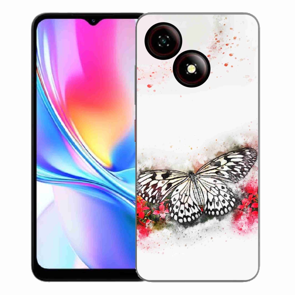 Gelový kryt mmCase na ZTE Blade A35E - černobílý motýl